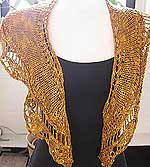 Artyarns Golden Lace Shawl kit featuring artyarns silk pearl and Cashmere pearl with sequins