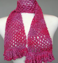 Artyarns Knitting Pattern for Ruffled Lace Scarf