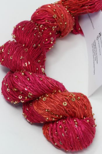 Artyarns BEADED SILK AND SEQUINS LIGHT | H25 Hot Coral Pink (Gold)
