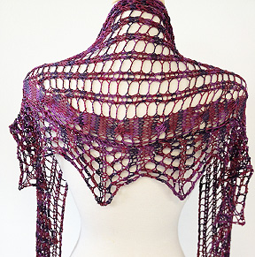 Artyarns Openwork Lace shawl kit: silk pearl,& beaded pearl with sequins.