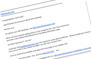 Instant Online Email Gift Certificate