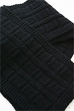 JADE SAPPHIRE Cashmere Scarf knitting kit for HIM Black Leather Jacket