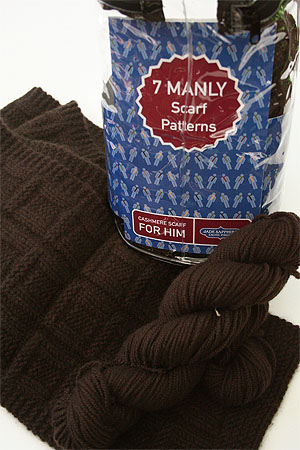JADE SAPPHIRE Cashmere Scarf knitting kit for HIM Brawny Brown