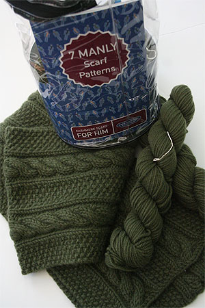 JADE SAPPHIRE Cashmere Scarf knitting kit for HIM GQ Green