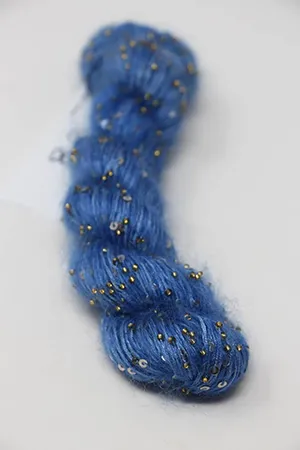 Artyarns Beaded Mohair with Sequins | 376 French Blue (Gold)