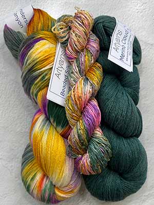 Artyarns Inspiration Club -  HENDERSON FLOWER CARDI - GRASS GREEN COMBO SMALL