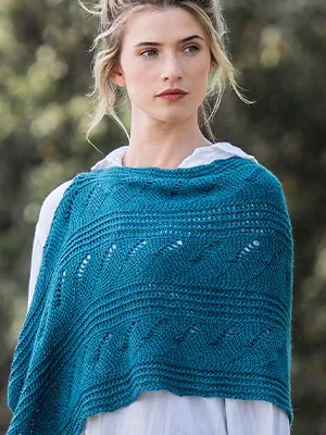 Blue Sky Knitkit - Coastal Waves Tunisian Wrap