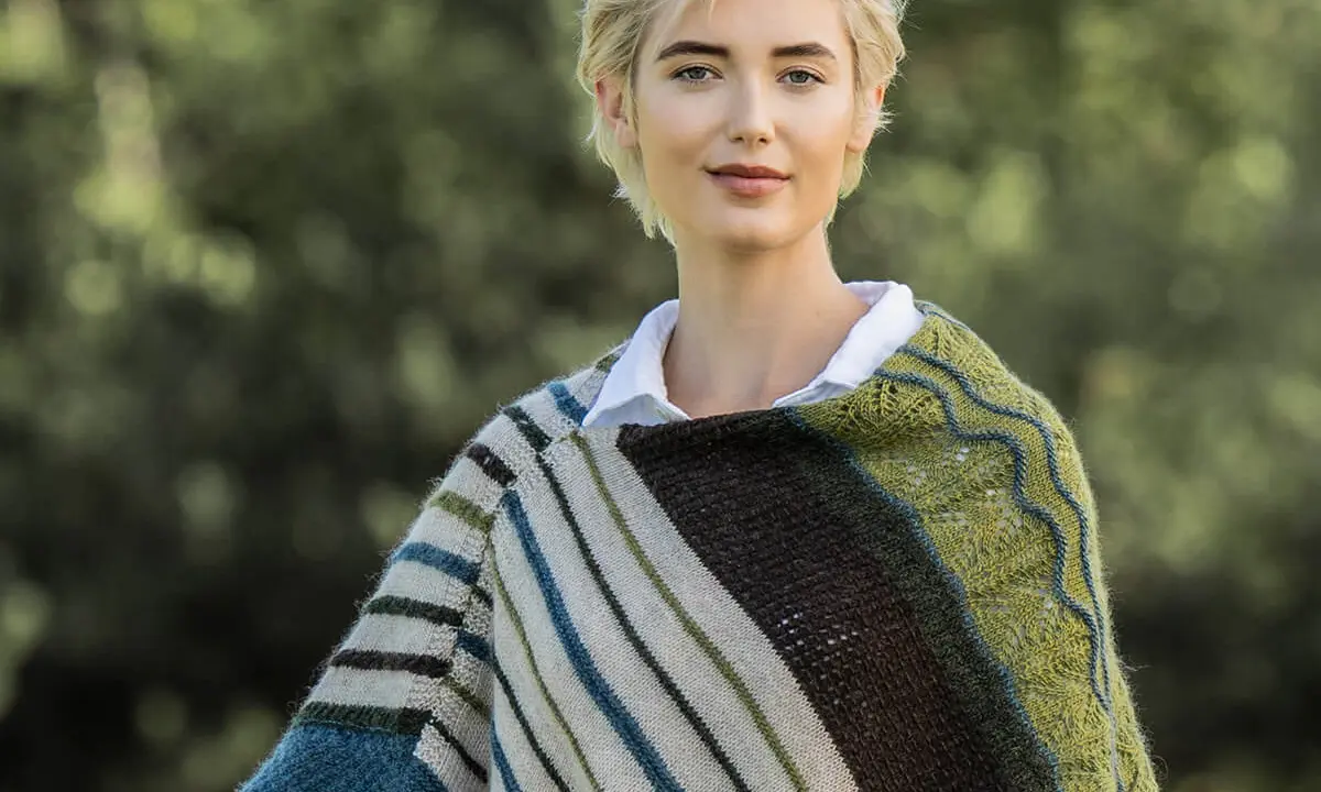 Blue Sky Poulsbo Wrap Knit Kit in Woolstok Light at Fabulous Yarn