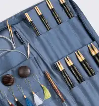  Lantern Moon Legacy 5-Inch 5-Pair Interchangeable Circular  Knitting Needle Set Handcrafted Ebony Sizes US 3, 5, 6, 7, 8, Silk Case, 2  Cords, 4 End Caps, 5 Markers Bundle with 1 Artsiga Crafts Bag