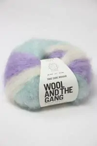 Wool and the Gang Take Care Mohair Diamond Blue Stripe