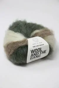 Wool and the Gang Take Care Mohair Stay Green Stripe